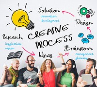 Creative Process People Light Bulb Graphic Concept