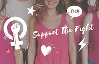 Support the fight gender feminism graphic