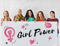 Women Girl Power Feminism Equal Opportunity Concept