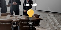 Launch Start Begin Light Bulb Icon Concept