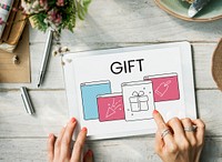 Web Window Gift Box Present Petard Label Icon