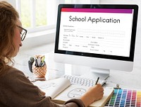 School Application Document Registration Form Concept