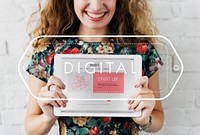 Technology Website Digital Tablet Woman Words Concept