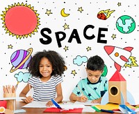 Kids Fun Camp Education Space Icons