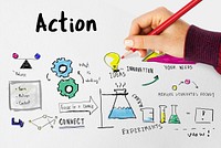Business strategy action success achievement sketch