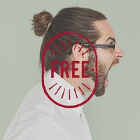 Free Word Stamp Banner Graphic on People Background