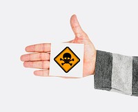 Hand Shoot Showing Poison Danger Sign Attention Note