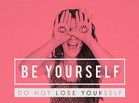 Be yourself overlay word young people