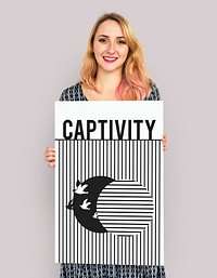 Graphic of bird unleashed from captivity to freedom