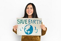 Earth Day Globe Icon Sign Graphic