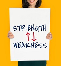Strength Weakness Arrow Up Down Word