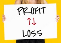Profit Loss Arrow Up Down Word