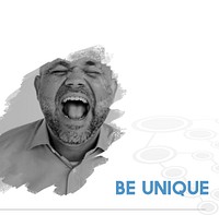 Be Unique Lifestyle Motivation Word with Shouting Man Background
