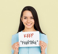 Keep Fighting Motivation Word Message