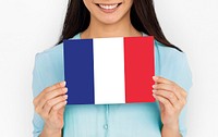 Woman Hands Hold French France Flag Patriotism