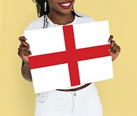 Woman Hands Hold England UK Flag Patriotism