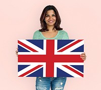 Woman Hands Hold England UK Flag Patriotism