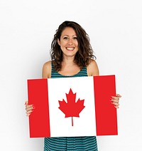 Woman Hands Hold Canada Flag Patriotism
