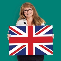 Woman Hands Hold England UK Flag Patriotism