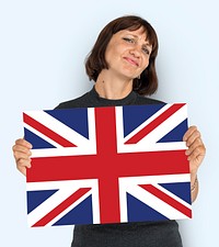 Woman Hands Hold England UK Flag Patriotism