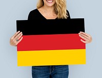 Woman Hands Hold Germany Deutschland Flag Patriotism