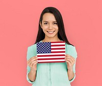 Woman Hands Hold American Flag Patriotism