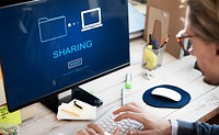 Sharing Information Networking Social Media Concept