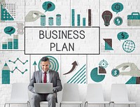 Businessman planning financial investment chart