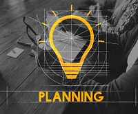 Planning Retirement Plan Bulb Icon Sign