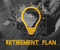 Planning Retirement Plan Bulb Icon Sign