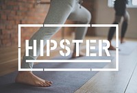 Hipster Yoga Lifestyle Exercise Healthcare Word Frame Graphic