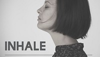 Adult Woman with Inhale Life Motivation Word