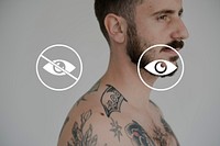 Eye View Visible Invisible Icons Illustration