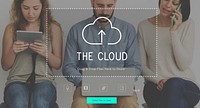 People Using Technology Digital Device with Cloud Computing Icon Graphic