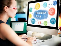 Businesswoman Business Planning Strategy Concept