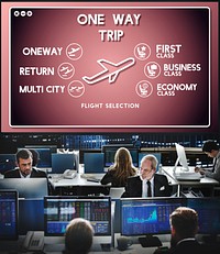 Flight Information Selection Tourism Transport Concept