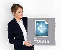 Illustration of focus on goals target pay attention