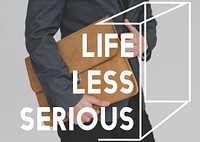Life Motivation Word on Adult Businessman Background