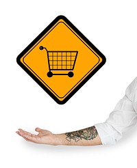 Showing Cart Trolley Shopping Online Sign