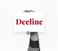 Disapprove rejection decline word on banner