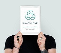 Recycle concept word on a device screen