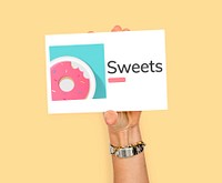 Illustration of sweet dessert donut pastry on banner