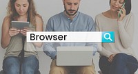 Website Browser Search Bar Magnifying Glass Graphic