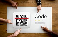 Illustration of QR quick response code application