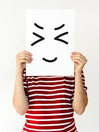 Illustration of smiley face on banner