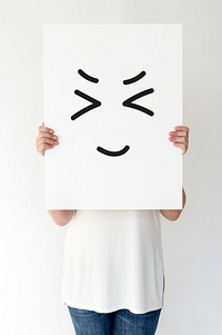 Illustration of smiley face on banner