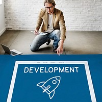 Development Entrepreneur Spaceship Rocket Graphic Concept