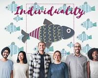 Individuality Unique Different Fish Graphic Concept
