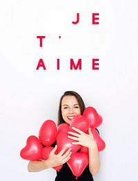 Jetaime Love Heart Valentine's Day Words