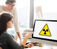 Radioactive risk hazard safety caution sign